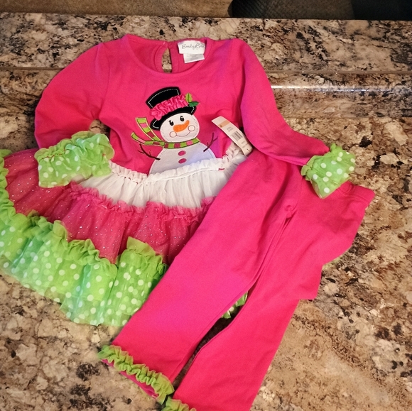 Emily Rose two-piece set long sleeve girls tutu shirt snowman. New With Tags - Picture 2 of 7